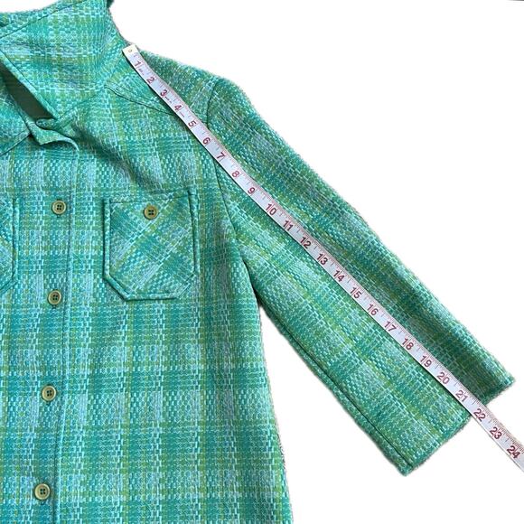 VTG 70s JACK WINTER Plaid Tweed Button Down Shirt Jacket Shacket‎ Womens S / M - Picture 10 of 10
